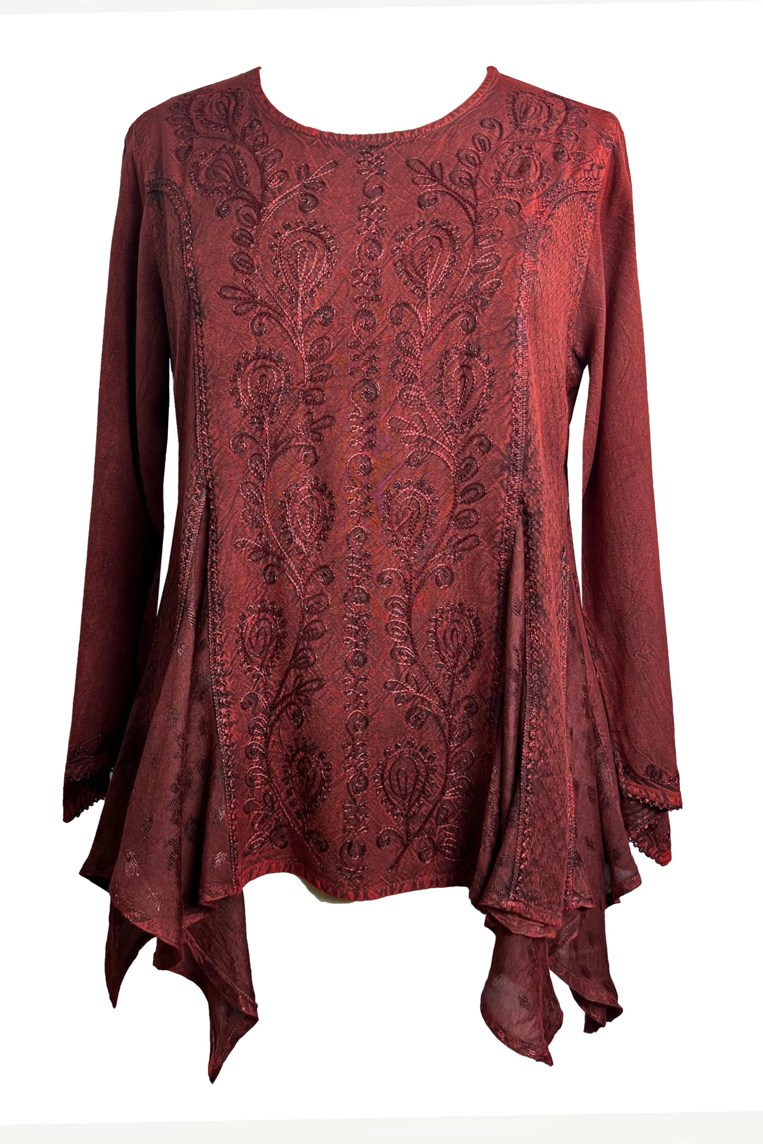 302 Bohemian Asymmetrical Handkerchief Tunic Blouse