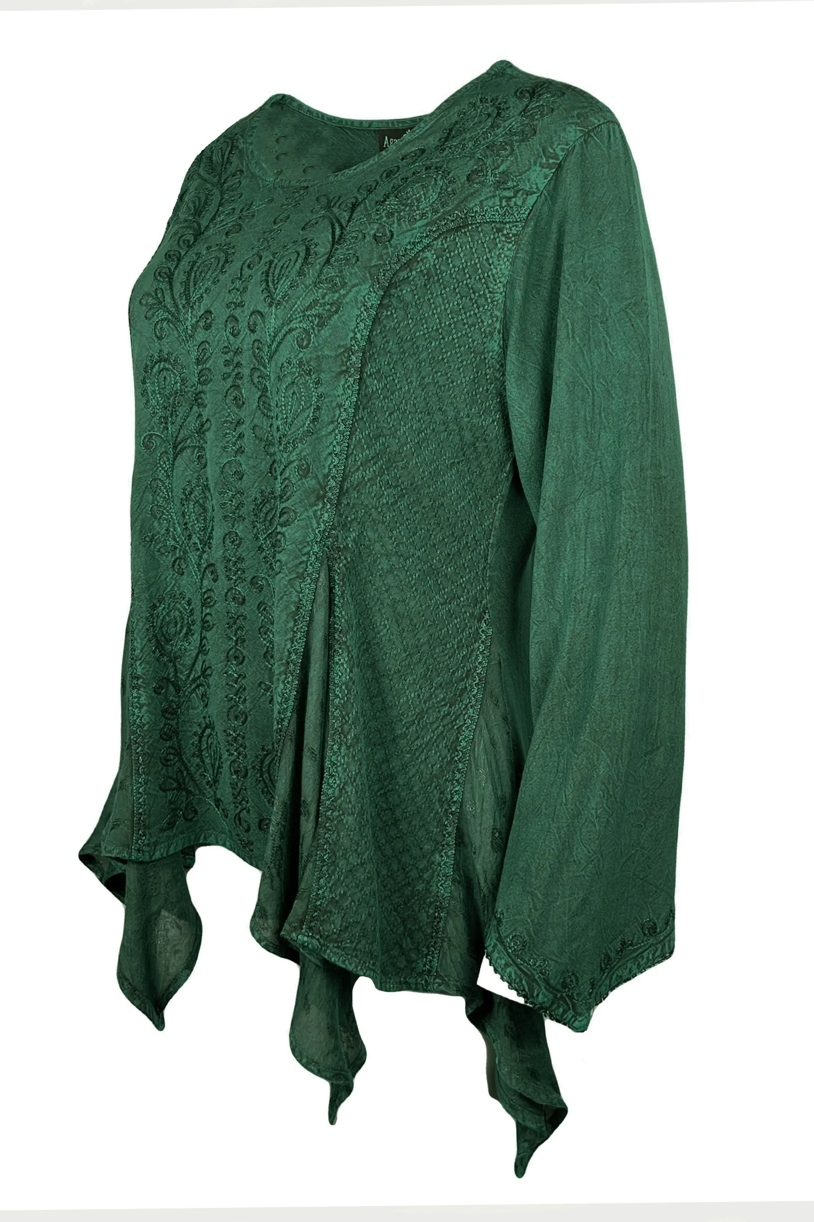 302 Bohemian Asymmetrical Handkerchief Tunic Blouse