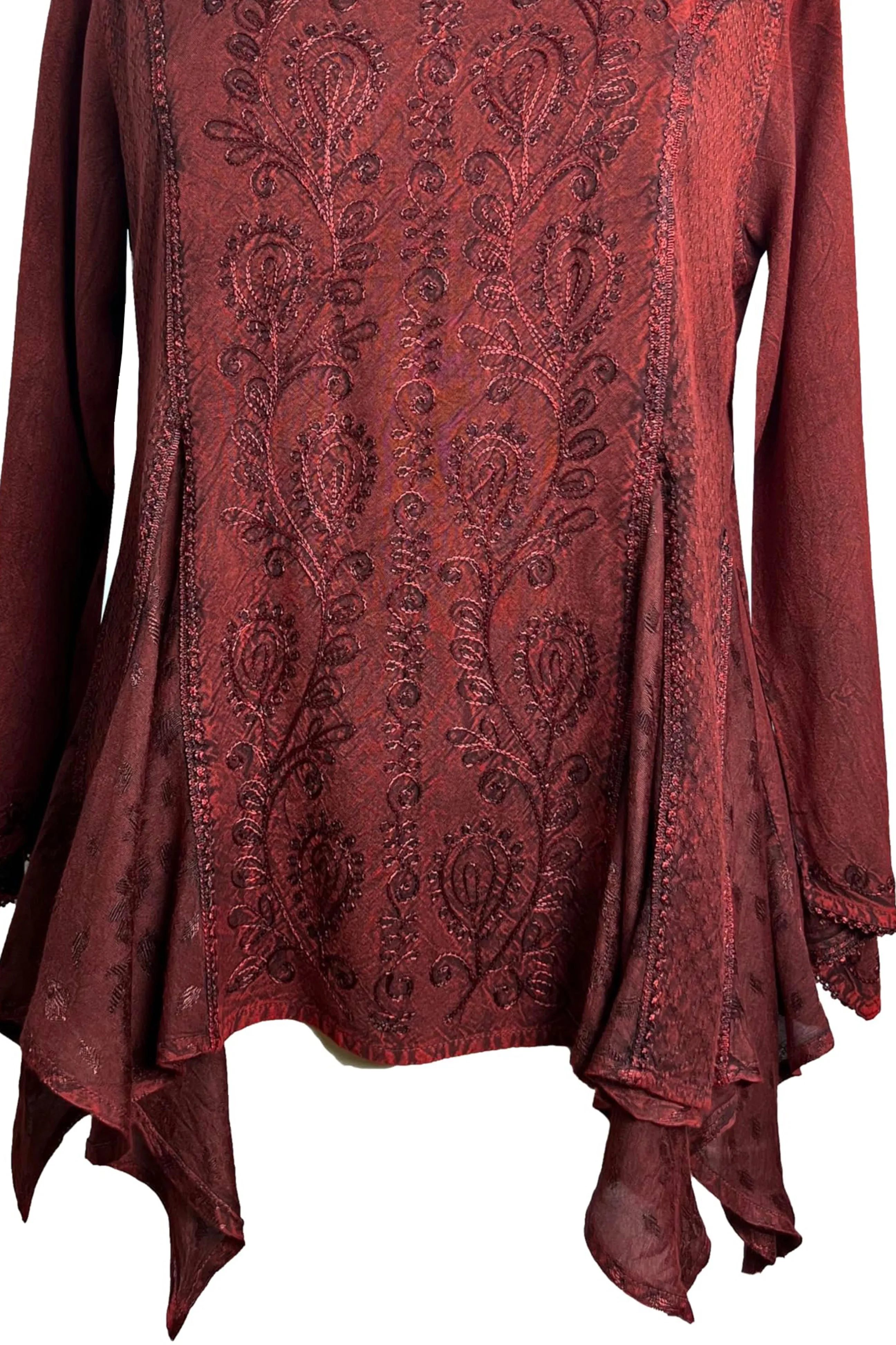 302 Bohemian Asymmetrical Handkerchief Tunic Blouse