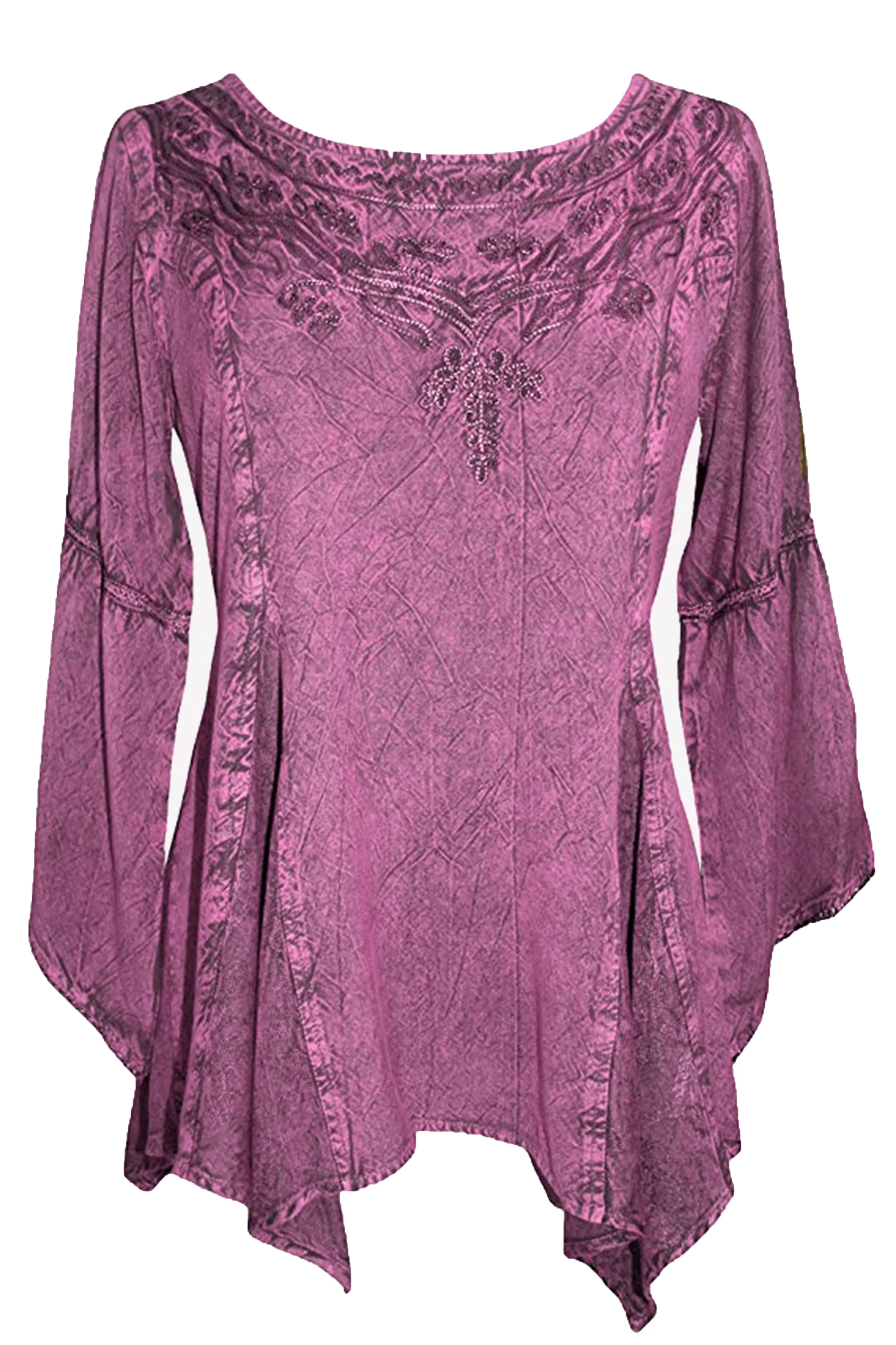 303 NB Bohemian Asymmetrical Handkerchief Tunic Blouse