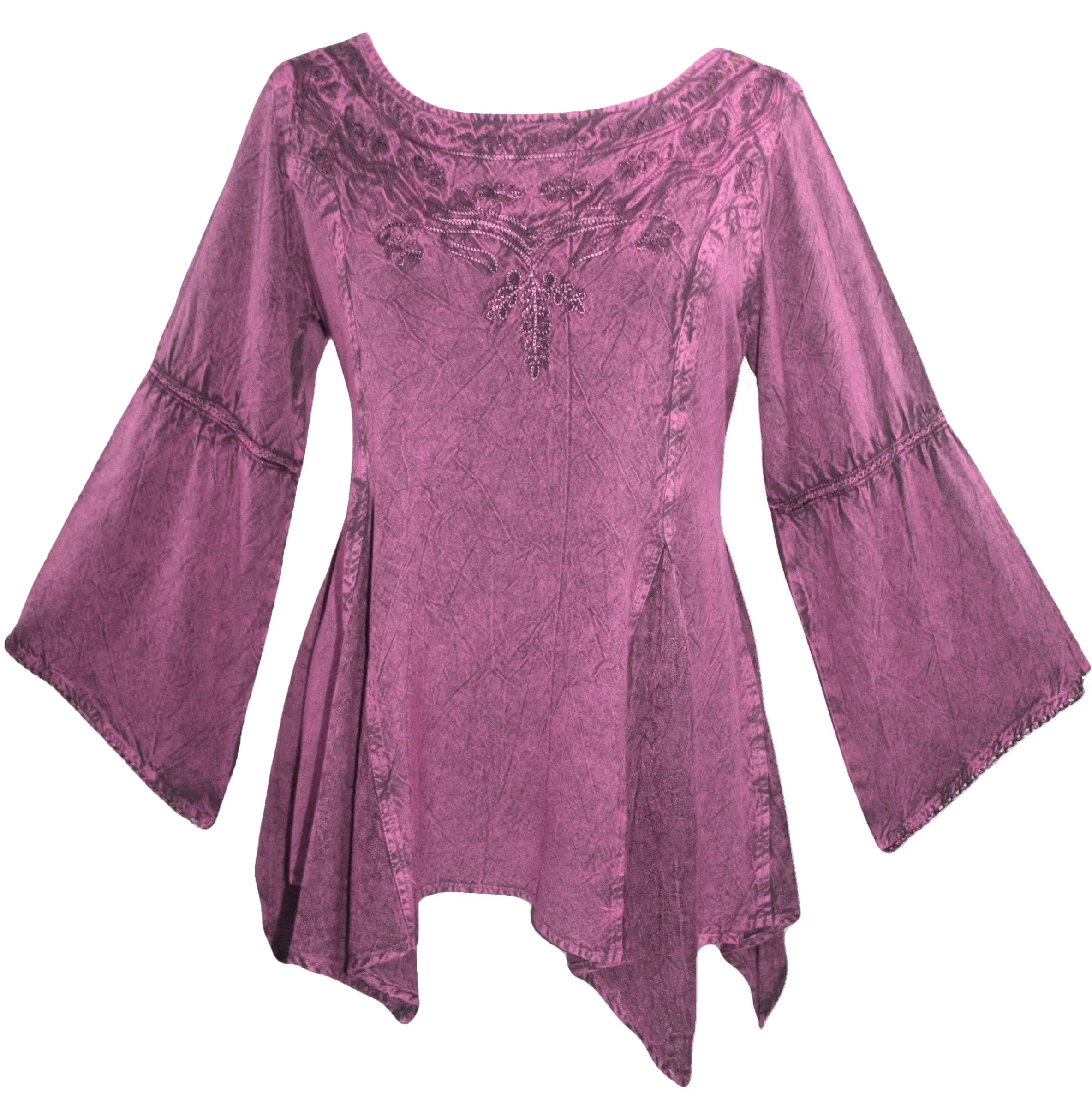 303 NB Bohemian Asymmetrical Handkerchief Tunic Blouse
