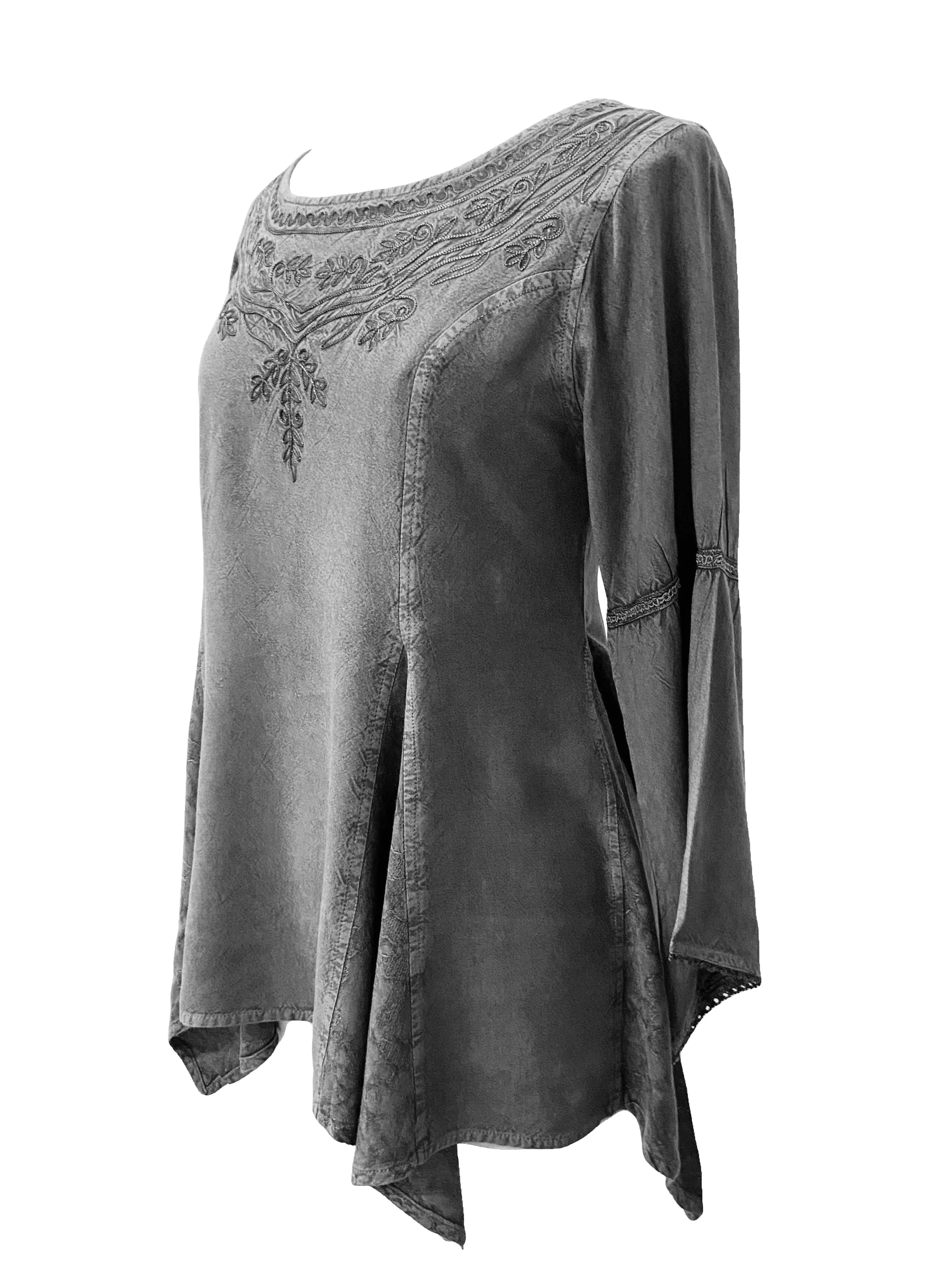 303 NB Bohemian Asymmetrical Handkerchief Tunic Blouse