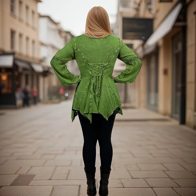 303 NB Bohemian Asymmetrical Handkerchief Tunic Blouse
