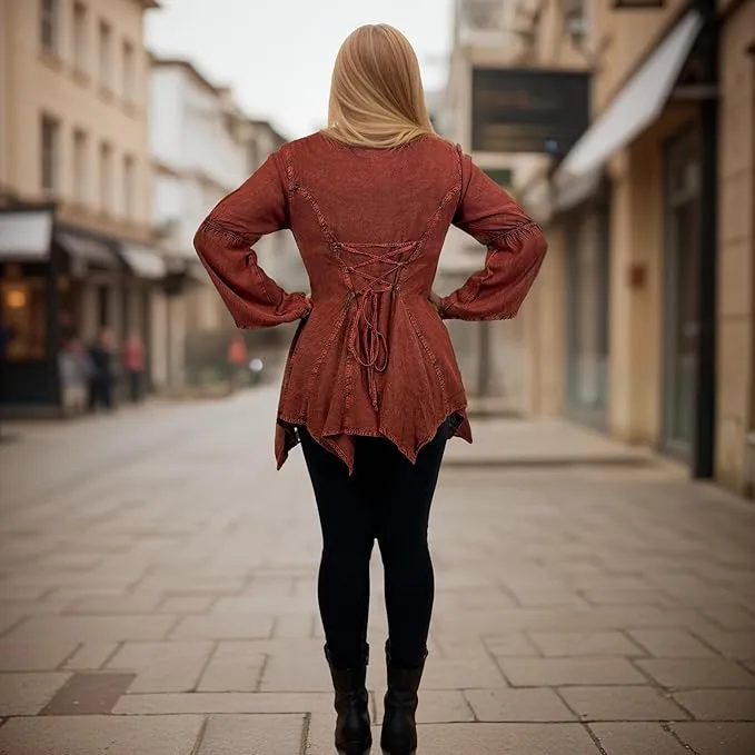 303 NB Bohemian Asymmetrical Handkerchief Tunic Blouse