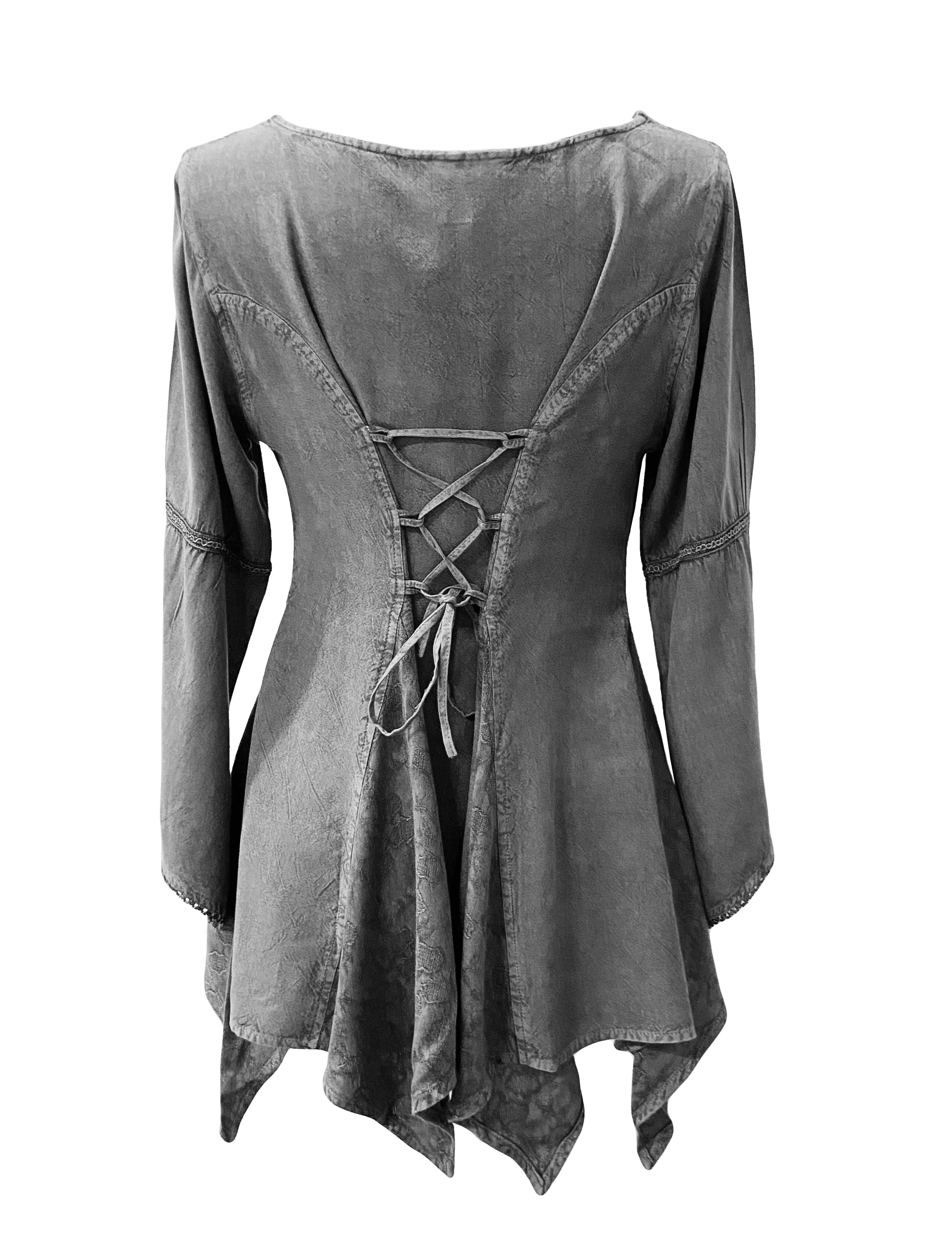 303 NB Bohemian Asymmetrical Handkerchief Tunic Blouse