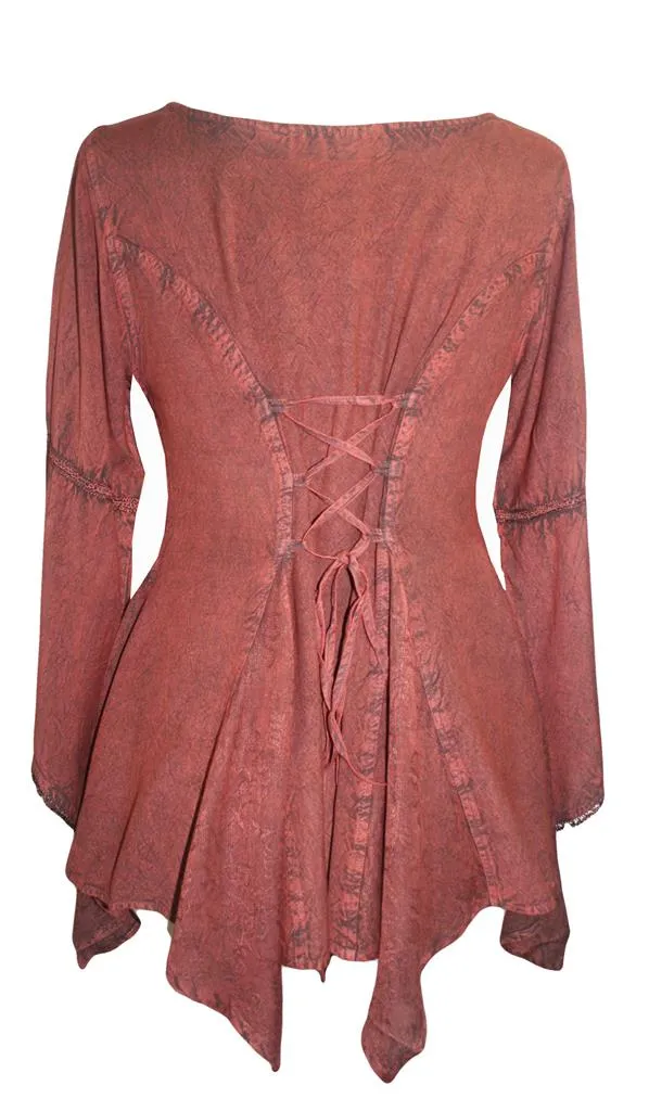 303 NB Bohemian Asymmetrical Handkerchief Tunic Blouse