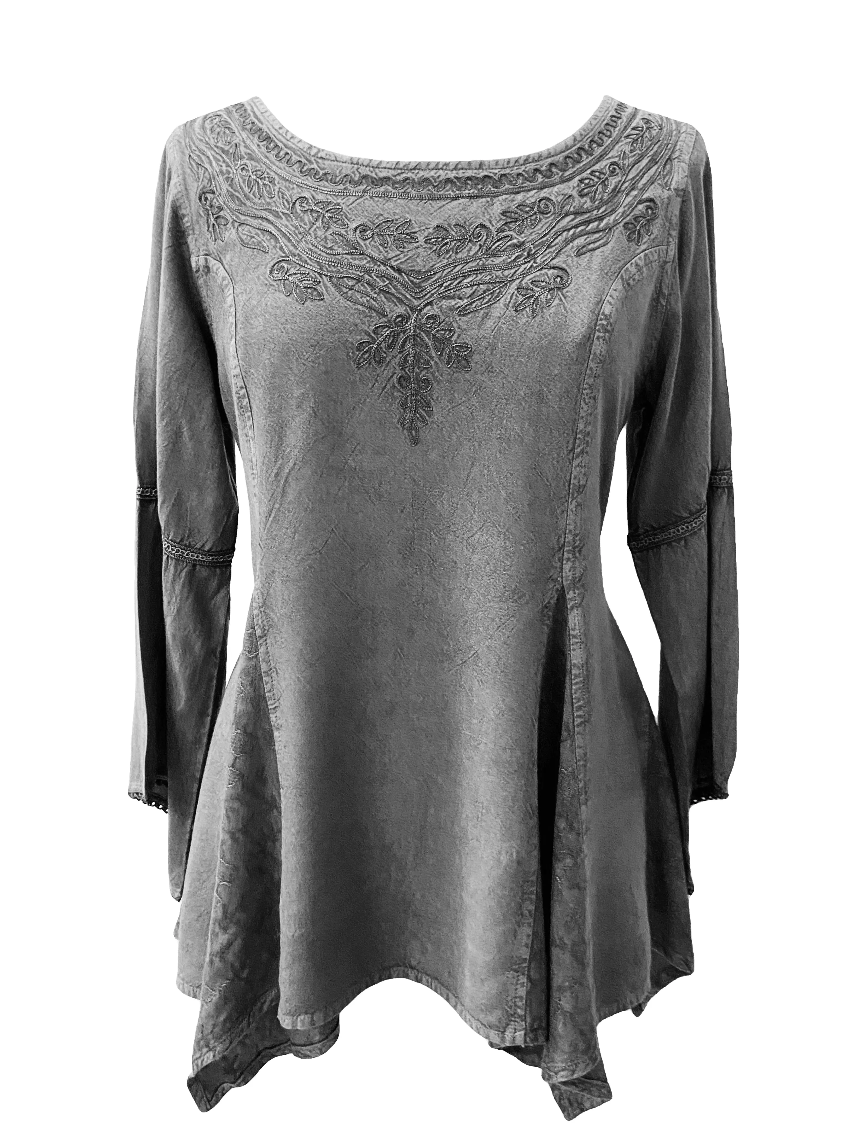 303 NB Bohemian Asymmetrical Handkerchief Tunic Blouse