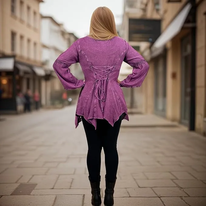 303 NB Bohemian Asymmetrical Handkerchief Tunic Blouse