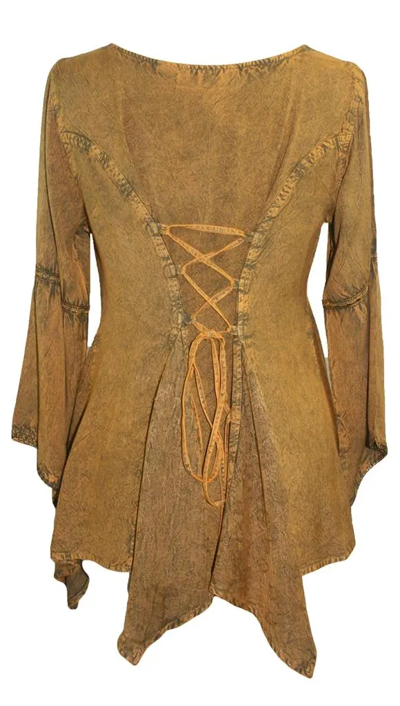 303 NB Bohemian Asymmetrical Handkerchief Tunic Blouse