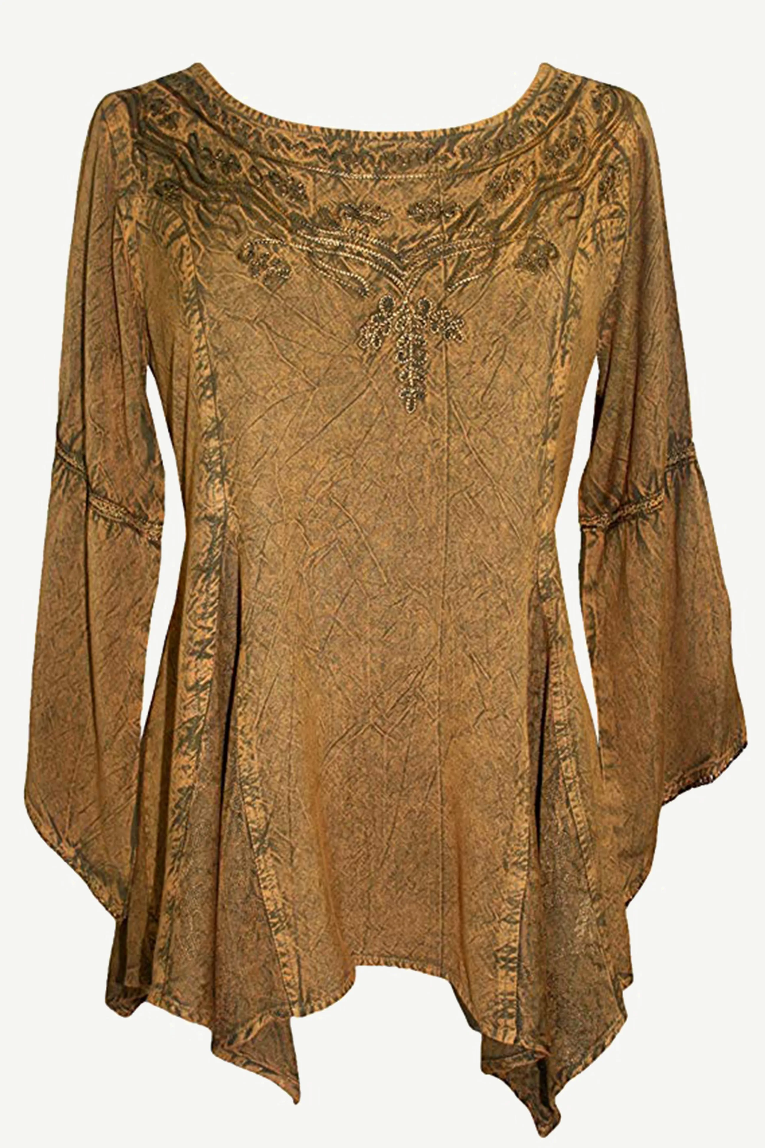 303 NB Bohemian Asymmetrical Handkerchief Tunic Blouse
