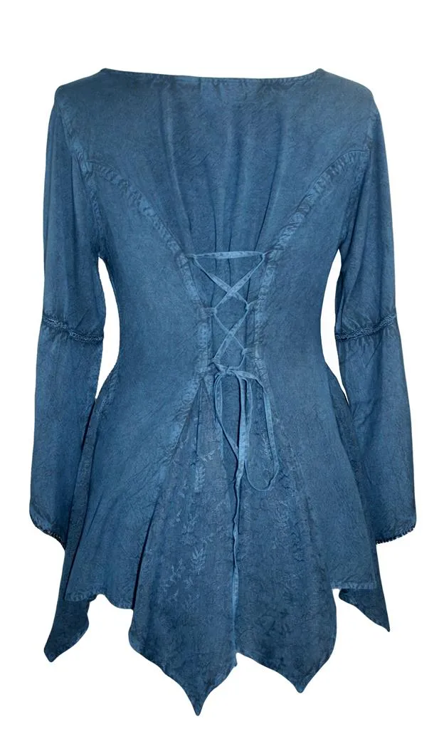 303 NB Bohemian Asymmetrical Handkerchief Tunic Blouse