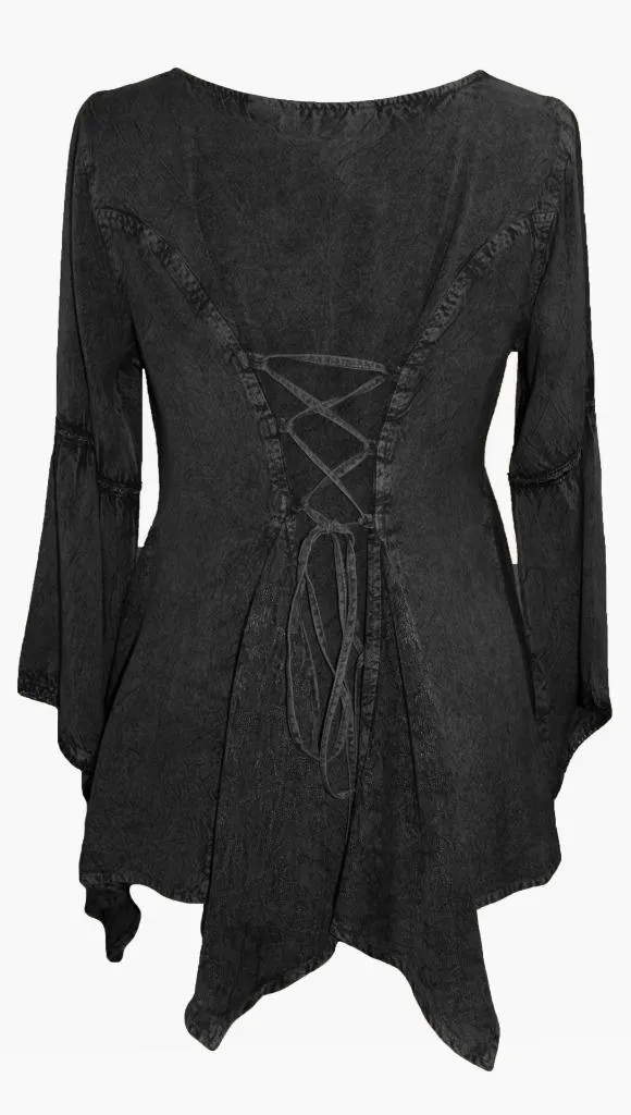 303 NB Bohemian Asymmetrical Handkerchief Tunic Blouse