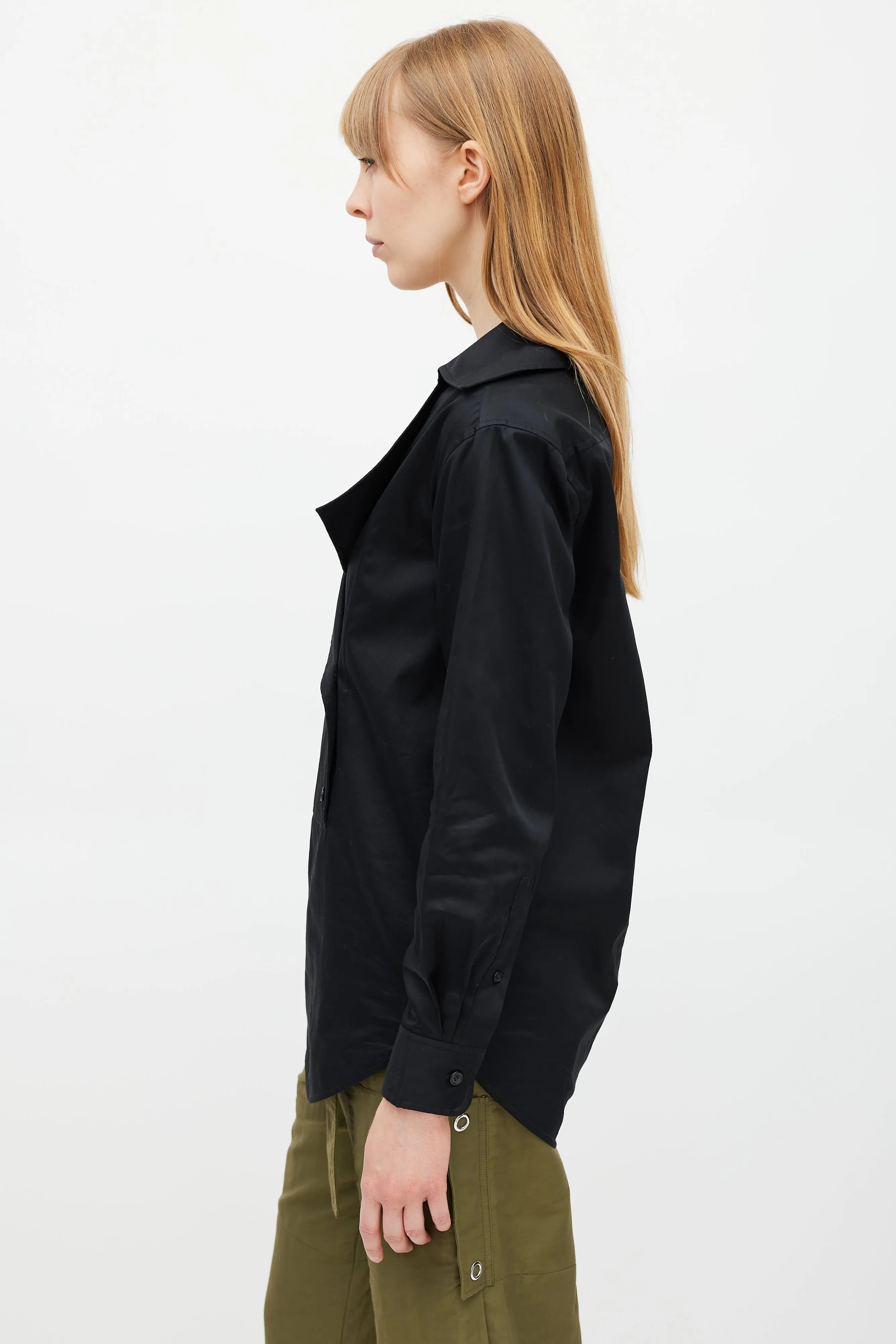 Black Double Breasted Tunic