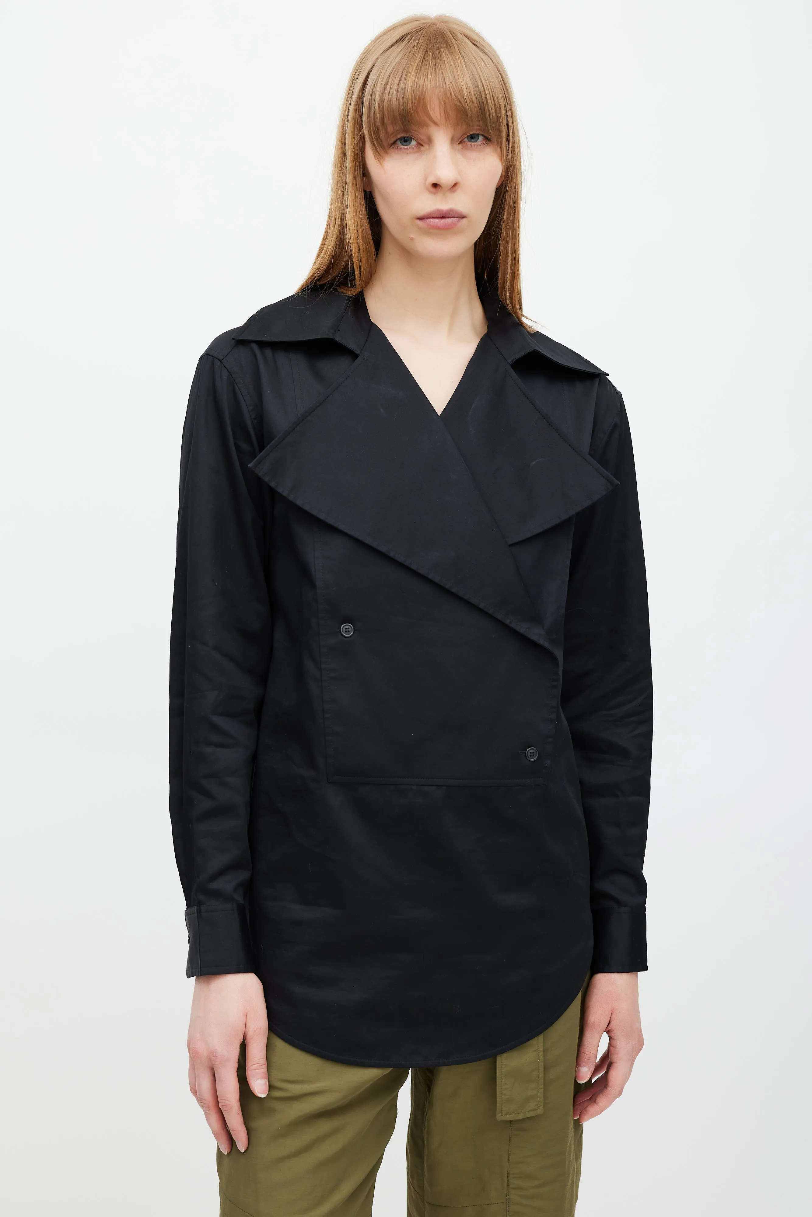 Black Double Breasted Tunic