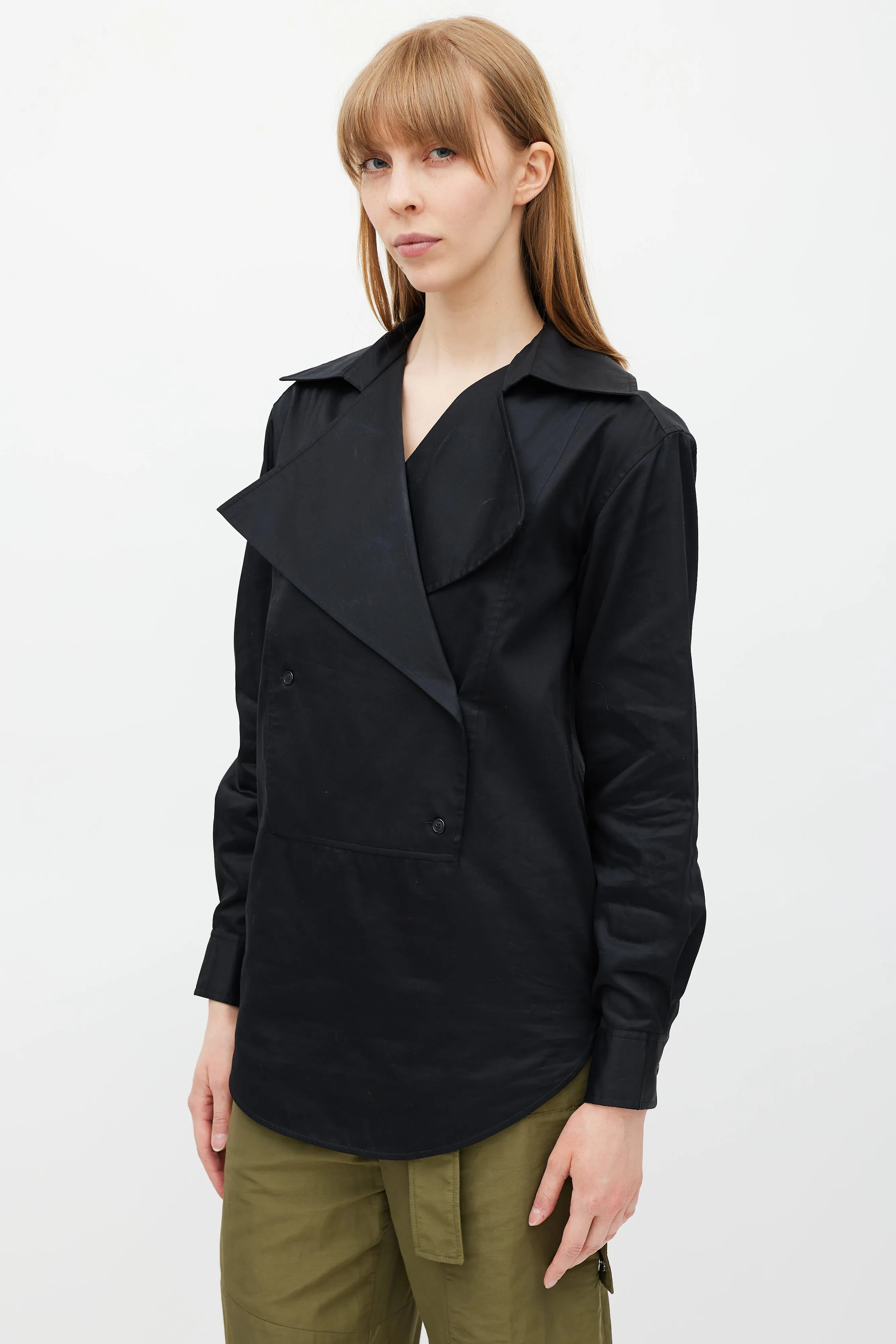 Black Double Breasted Tunic