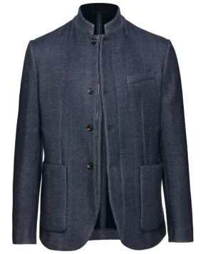 Blue Herringbone Single Breasted Sportcoat