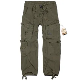 Brandit Pure Vintage Elastic Waist Trousers, Olive