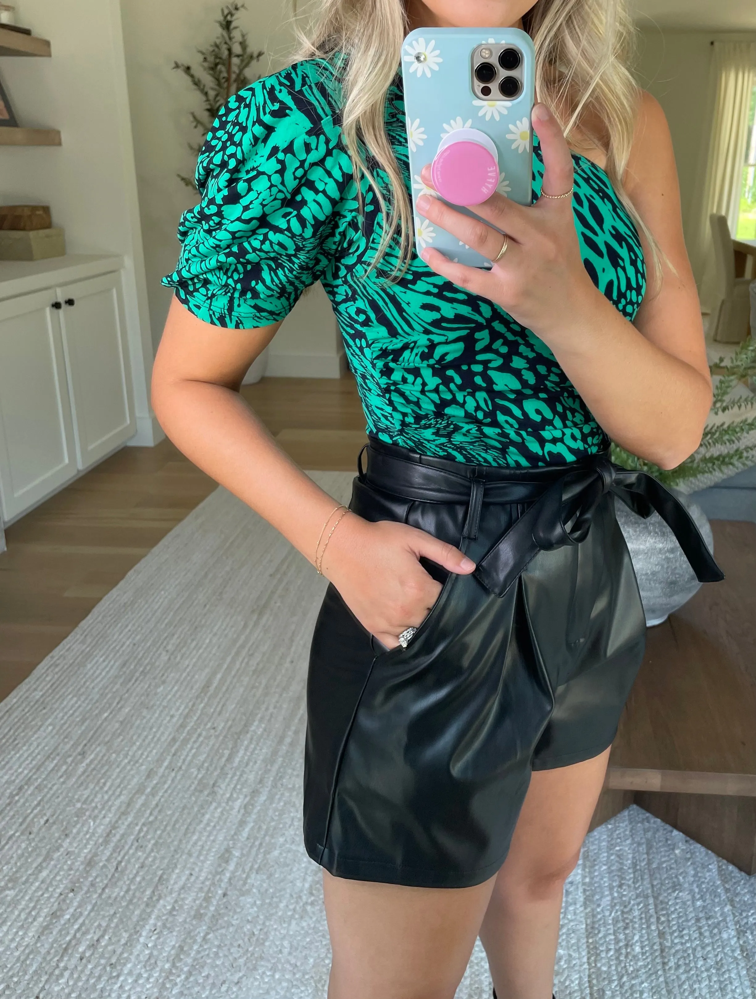 Faux Leather Paperbag Shorts