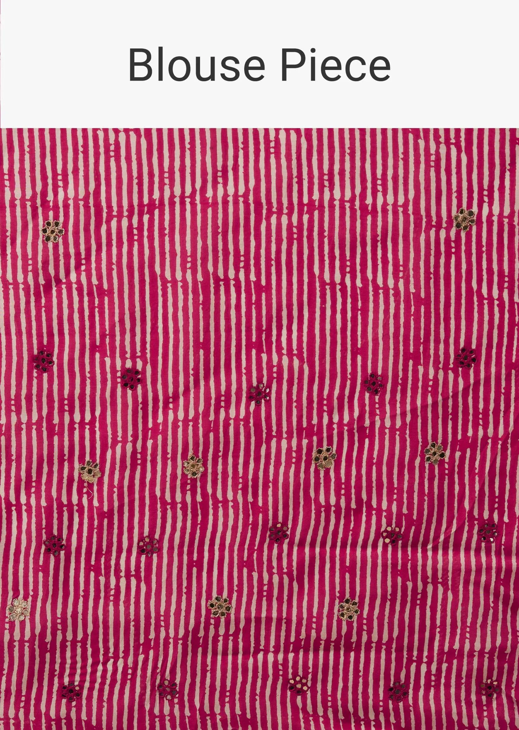Festive Beetroot Azalea Bandhani Saree Embroidered In Muslin