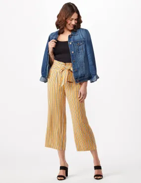 Gold Striped Pants with Tie Waist