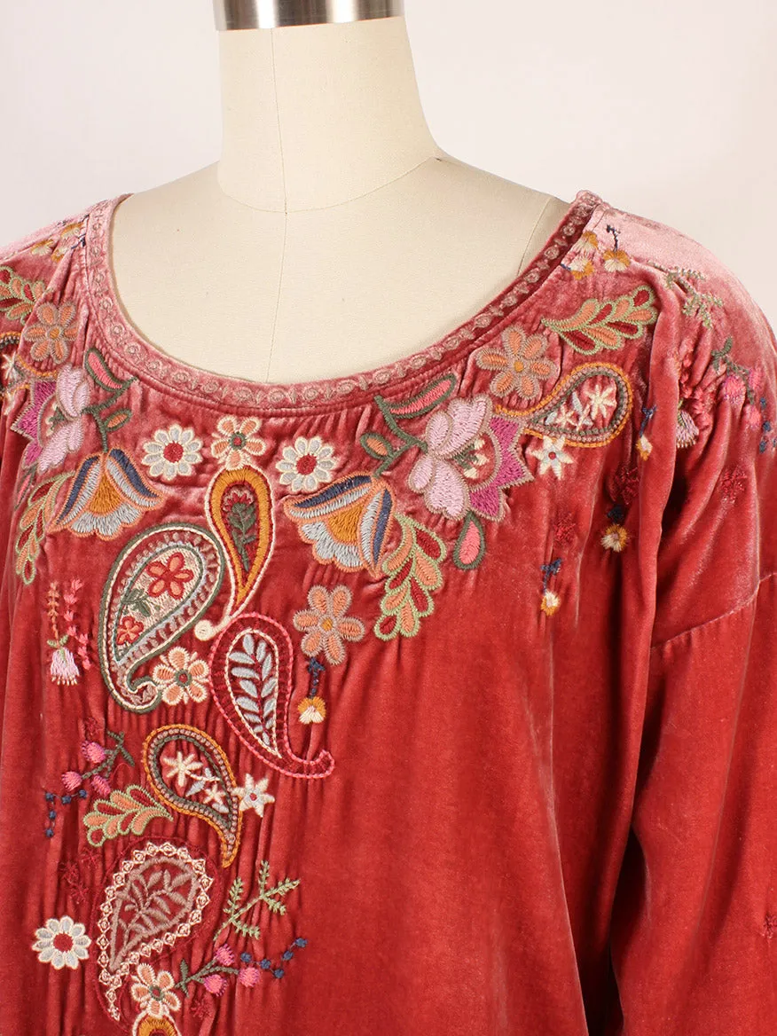 Johnny Was Lori Long Sleeve Blouse in Rosewood