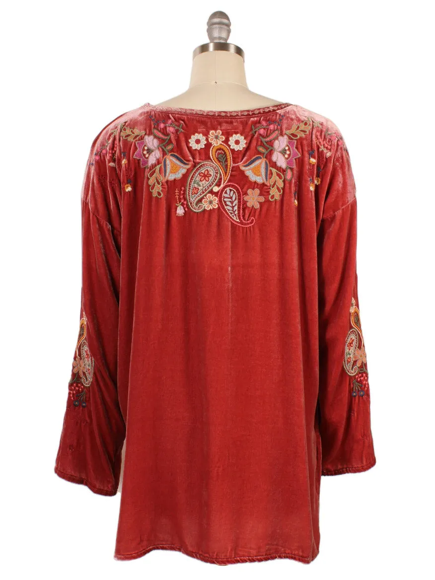 Johnny Was Lori Long Sleeve Blouse in Rosewood
