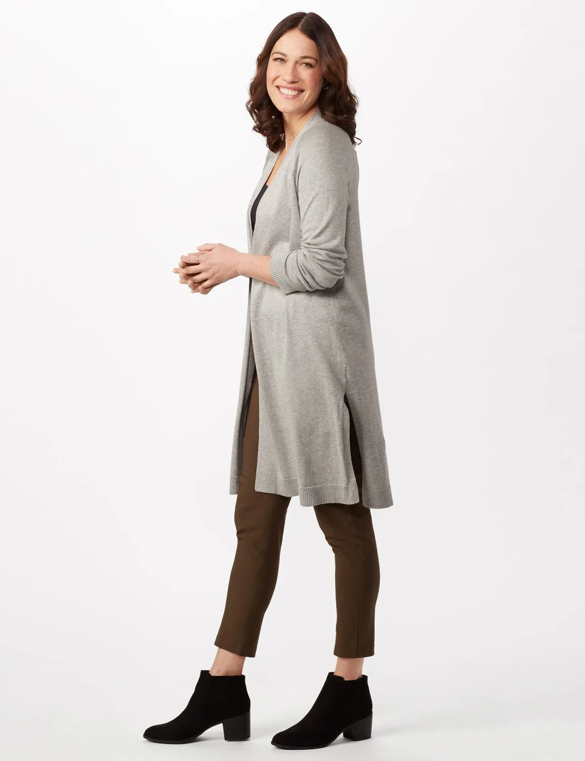Long Sleeve Duster with Side Slits