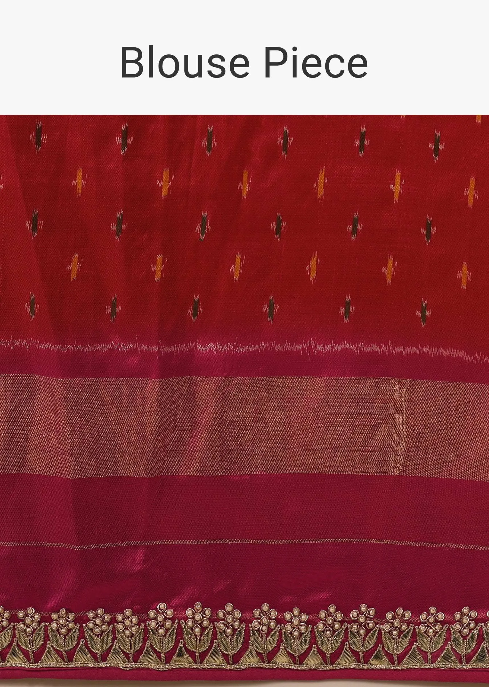 Marigold Orange Saree In Pure Silk With Golden Haze Yellow Handloom Patola Ikat Weave