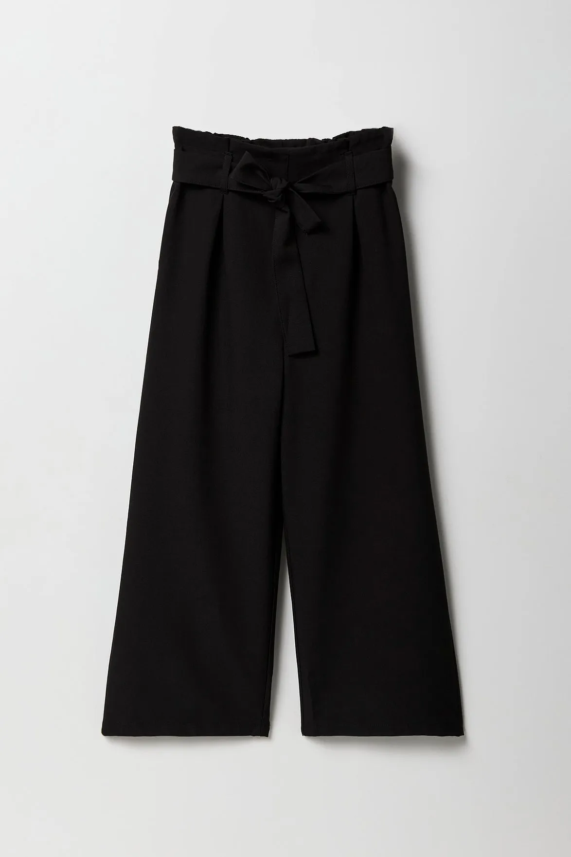 Pantalon à jambe large avec taille cintrée et ceinture pour fille