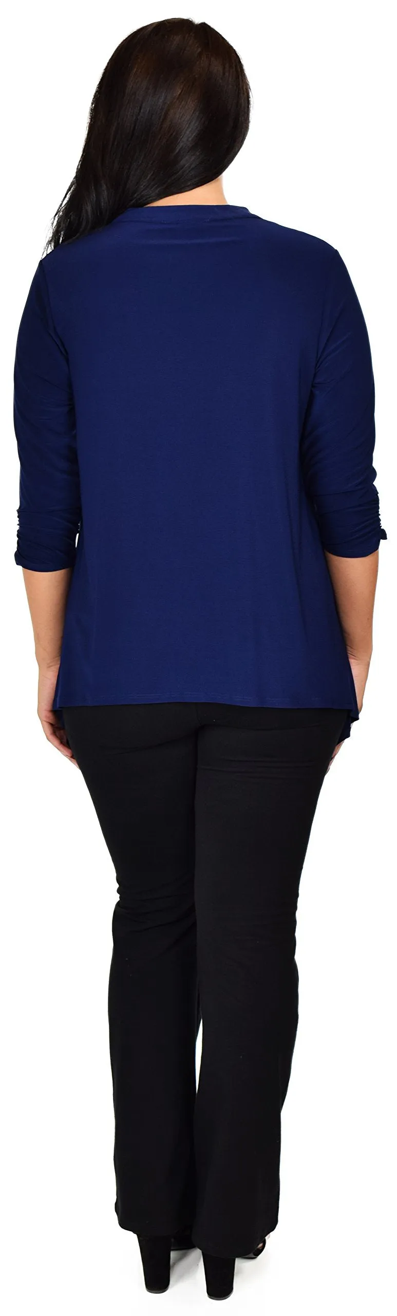 Ruffled Collar Asymmetrical Babydoll Tunic Top Blouse Shirt