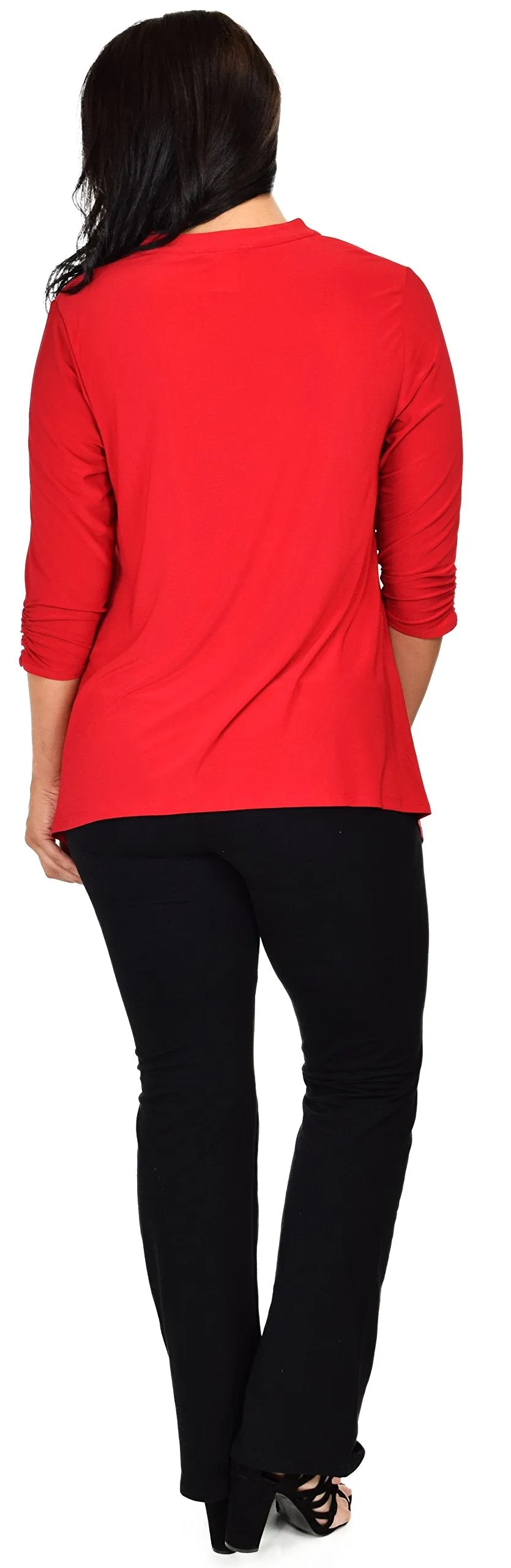 Ruffled Collar Asymmetrical Babydoll Tunic Top Blouse Shirt