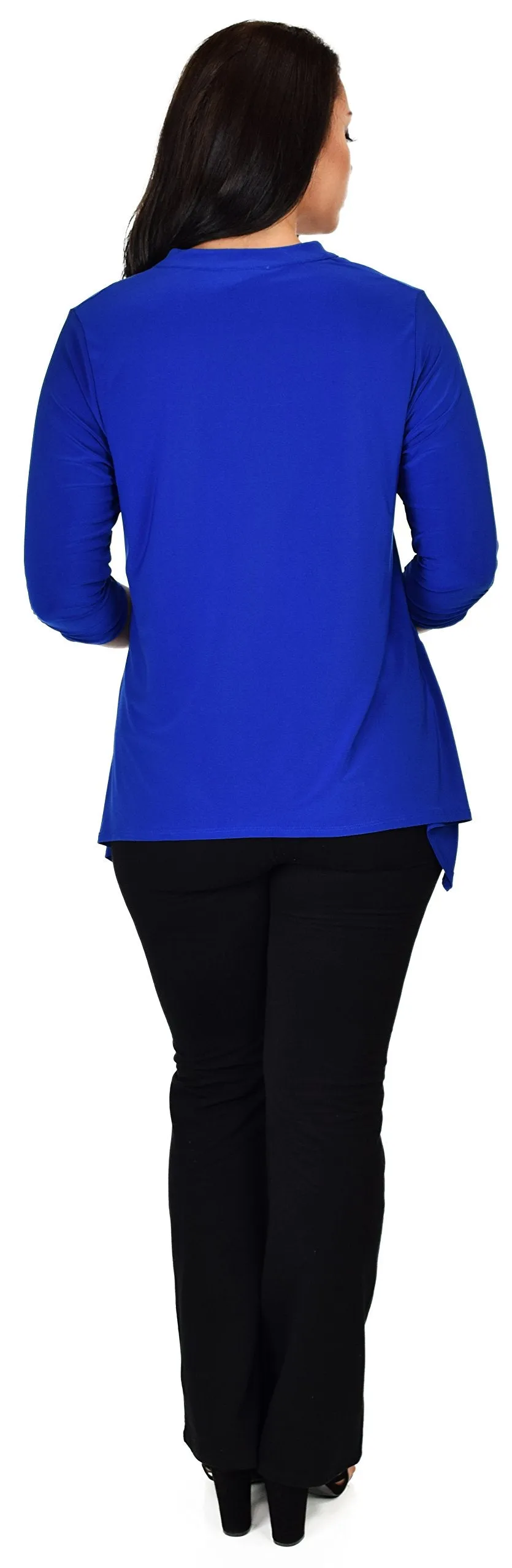 Ruffled Collar Asymmetrical Babydoll Tunic Top Blouse Shirt