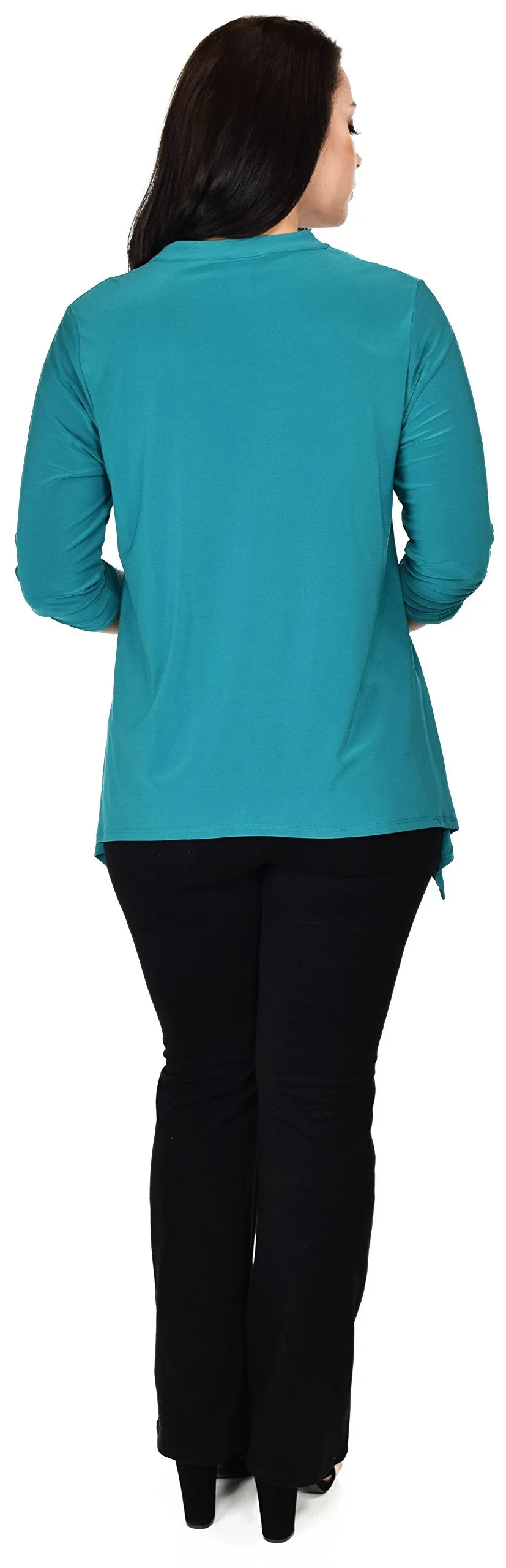 Ruffled Collar Asymmetrical Babydoll Tunic Top Blouse Shirt