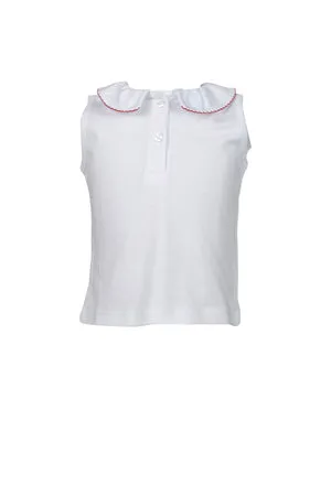 Ruffled Peter Pan Sleeveless Shirt