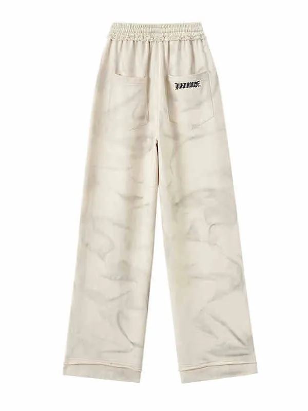 Wasteland Punk Beige Elastic Waist Pants
