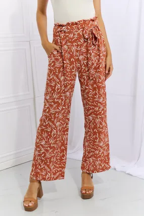 Women's Geometric Printed Pants in Red Orange